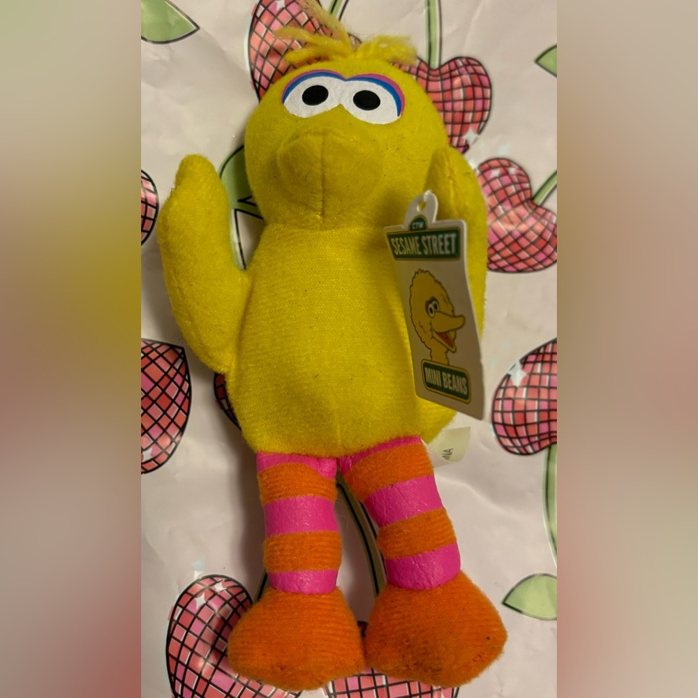Vintage 1999 Sesame Street Mini Beans Big Bird Plush Kellogg's Collectible w/Tag